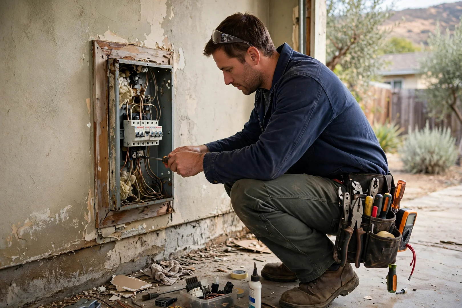 Licensed electrician reviewing panel upgrade options with a homeowner in Dublin