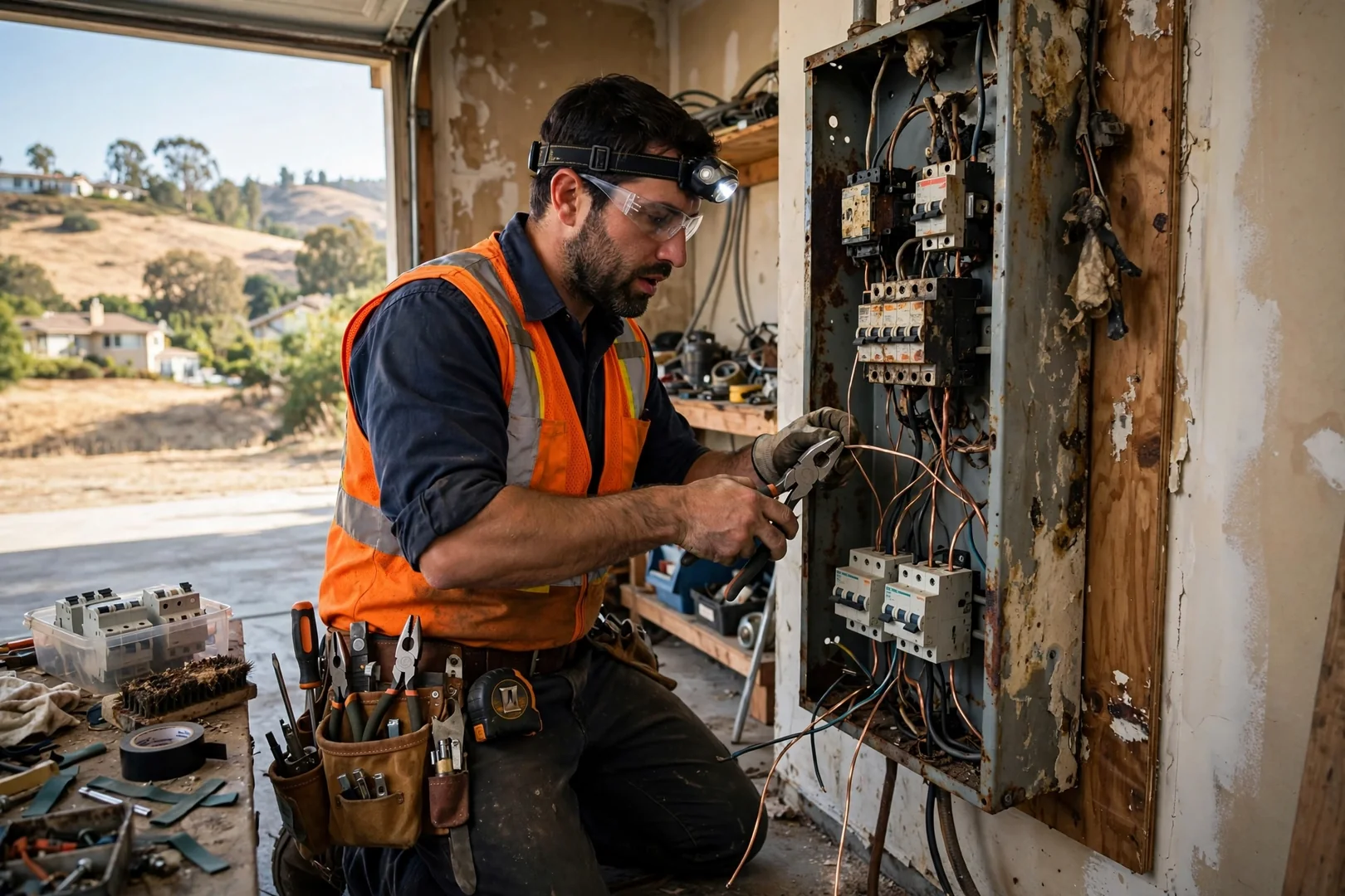 Technician documenting wiring connections after restoring aging outlets in an older Dublin residence