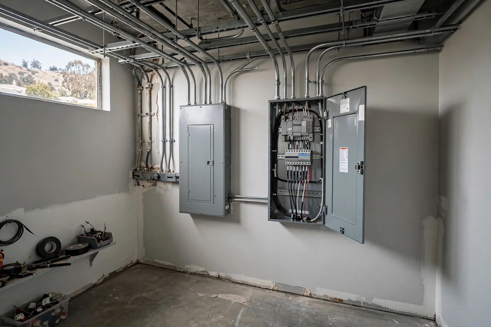 Commercial subpanel corrected and fitted with coordinated surge protection in a Dublin suite
